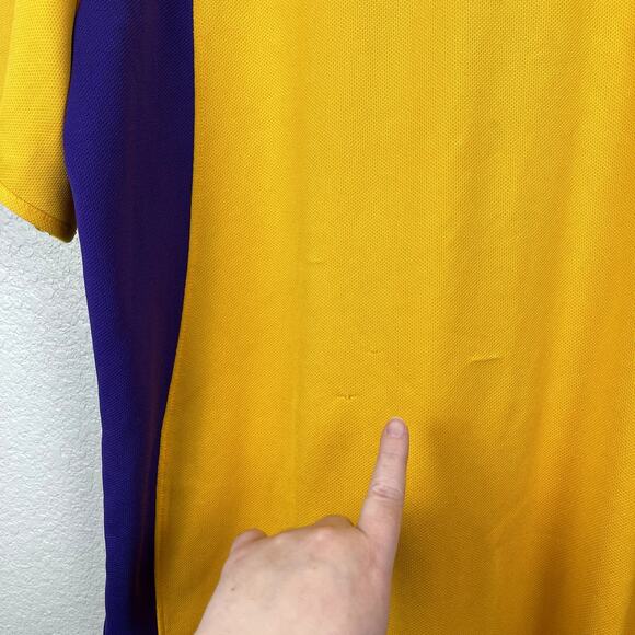 VTG Nike Team NBA Los Angeles Lakers Warmup Jersey XXL Yellow Purple LA Y2K - Picture 10 of 15
